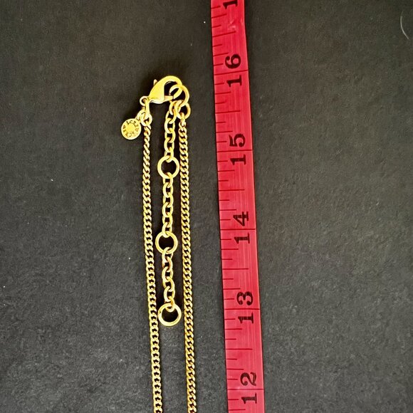 J Crew Gold-Tone Necklace Iridescent AB Crystal Pendant Elegant Statement - Picture 4 of 9